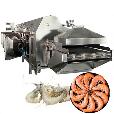 İyi bir fiyat. 700-1000KG/H Otomatik Karides Pişirme Makinesi Sabit Deniz Meyveleri Tünel Pişirme Makinesi Karides Su Pişirme Makinesi Otomatik Blanching Makinesi çevrimiçi