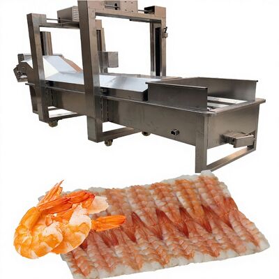 İyi bir fiyat. Enerji tasarrufu Otomatik Kesiciler Sushi Karides Üretim Hatı Gıda İşlemcisi Karides Pişirmeci 500-600KG/H Kapasite çevrimiçi