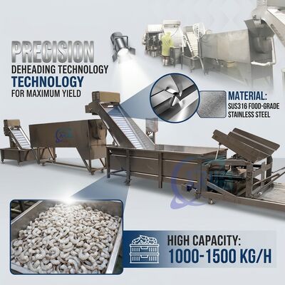 İyi bir fiyat. Compact Shrimp Head Separation Machine SUS304 1500-2000KG 0.8KW 440V For Commercial Kitchen çevrimiçi