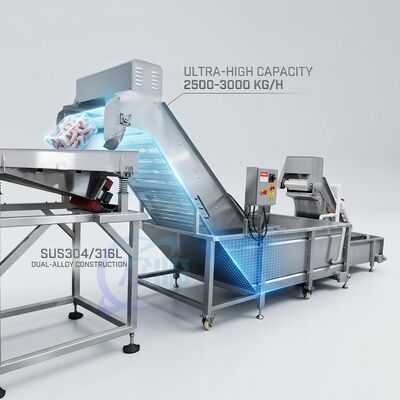 İyi bir fiyat. Özel Yapım Karides İşleme Makinesi Hassas SUS316 2000-2500KG 0.8KW 60Hz Gıda İşleme Fabrikası İçin çevrimiçi
