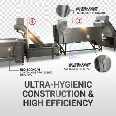 İyi bir fiyat. Turnkey Shrimp Processing Line Machine SUS316 1200-1800KG 5.5KW 220V For Commercial Kitchen çevrimiçi