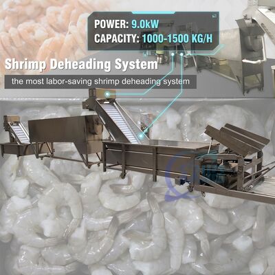 İyi bir fiyat. Hygienic Automatic Shrimp Deheading System SUS316L 2500-3000KG 7.5KW 415V For Seafood Factory çevrimiçi