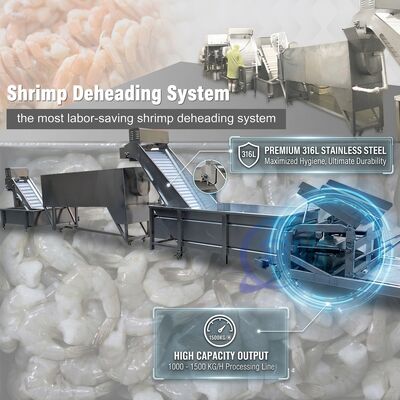 İyi bir fiyat. Easy Clean Prawn Processing Machine Precision SUS316 800-1000KG 5.5KW 60Hz For Seafood Export Company çevrimiçi