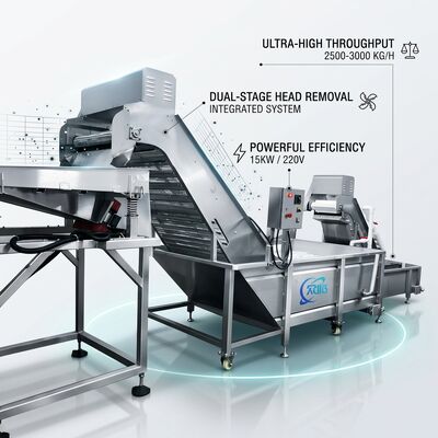 İyi bir fiyat. Precision Shrimp Head Screening Machine Anti Corrosive SUS316 800-1000KG 2.2KW 380V çevrimiçi